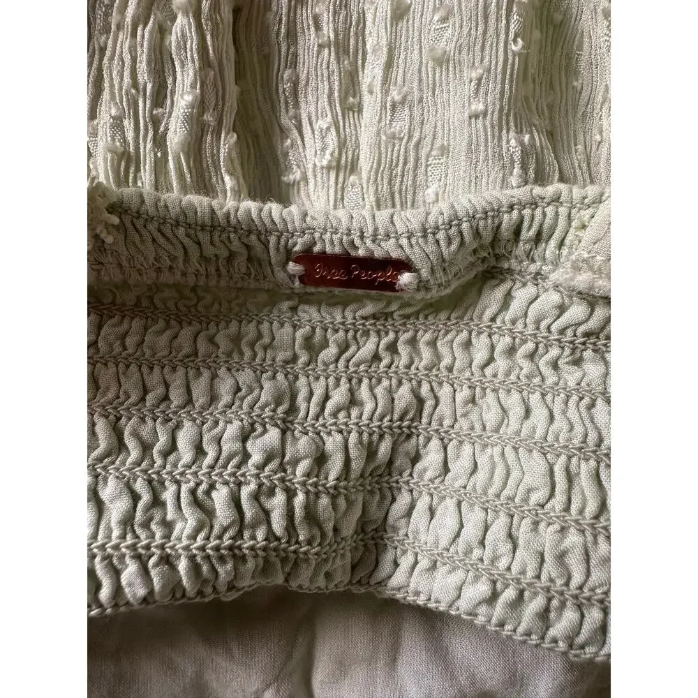 Free People Bohemian Ethereal Cottage Sweet Dreams Mini Dress Frozen Dew Size XL